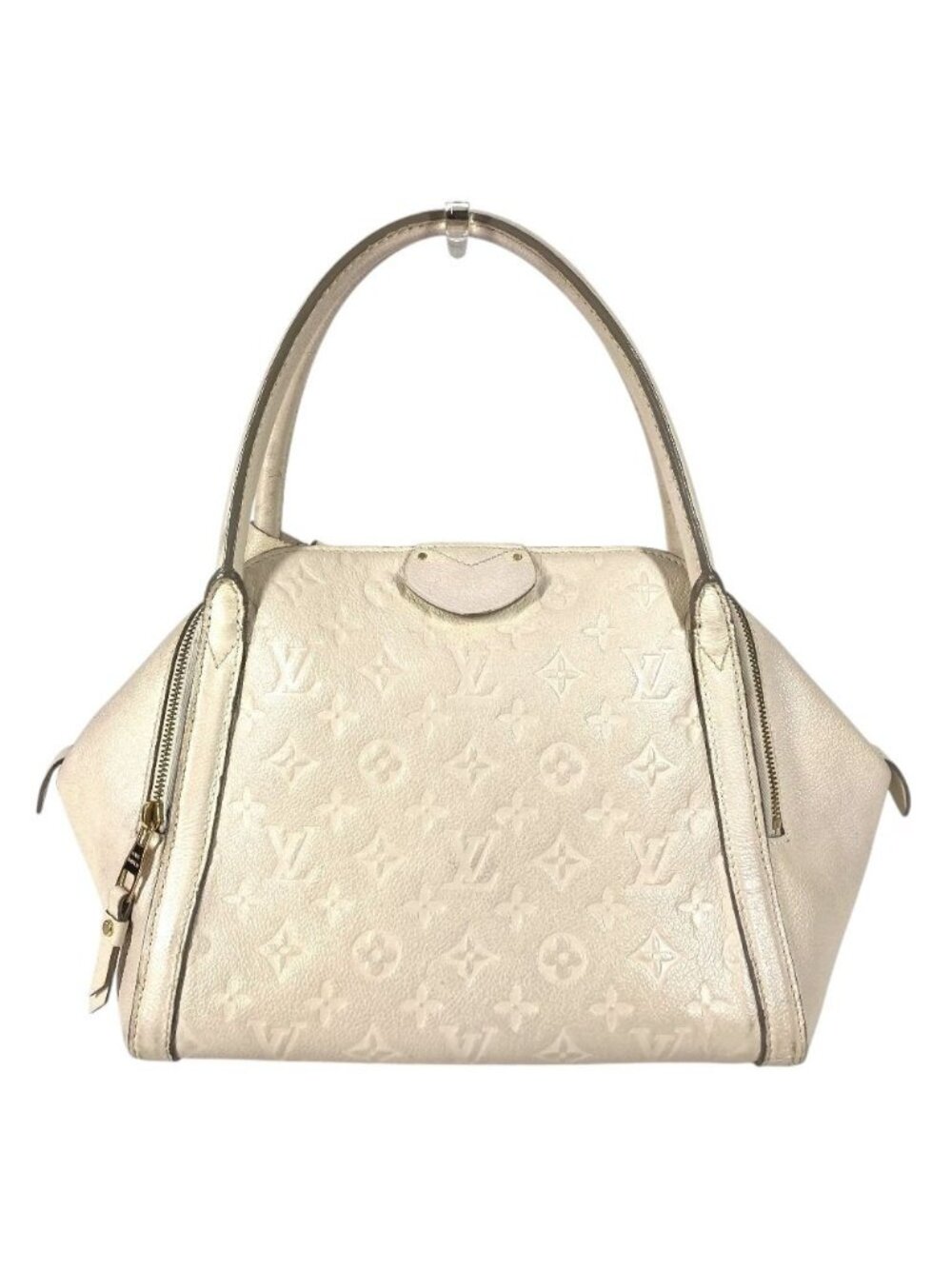 Louis Vuitton Handbag Marais MM Monogram Empreinte Leather Neige White